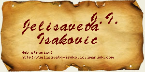 Jelisaveta Isaković vizit kartica